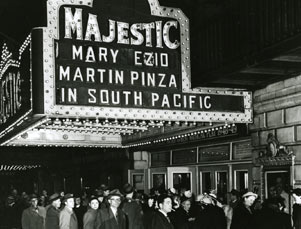Majestic Theatre Exterior, Mary Martin in South Pacific, 1949-1953.jpg