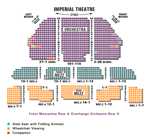 imperial theatre shubert organization imperial theater seating chart view