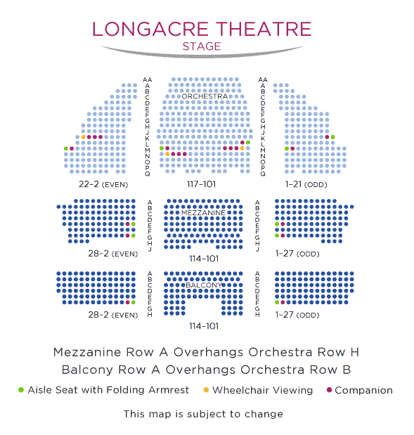 Longacre Theatre Shubert Organization Seating Chart