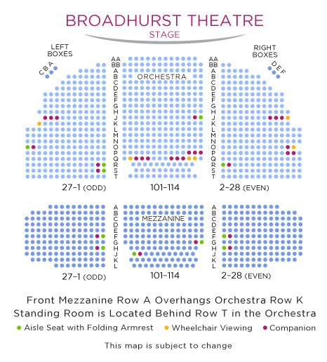 Broadhurst Theatre Broadway Seating Chart